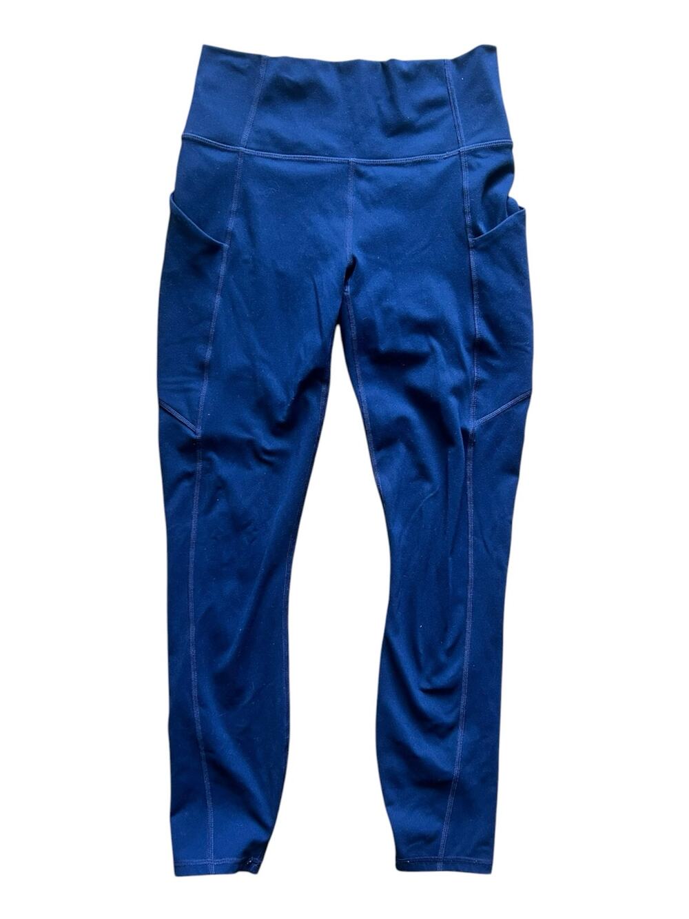 Fabletics Women’s PureLuxe High-Waisted Pocket 7/8 Cropped Leggings, Blue, XS